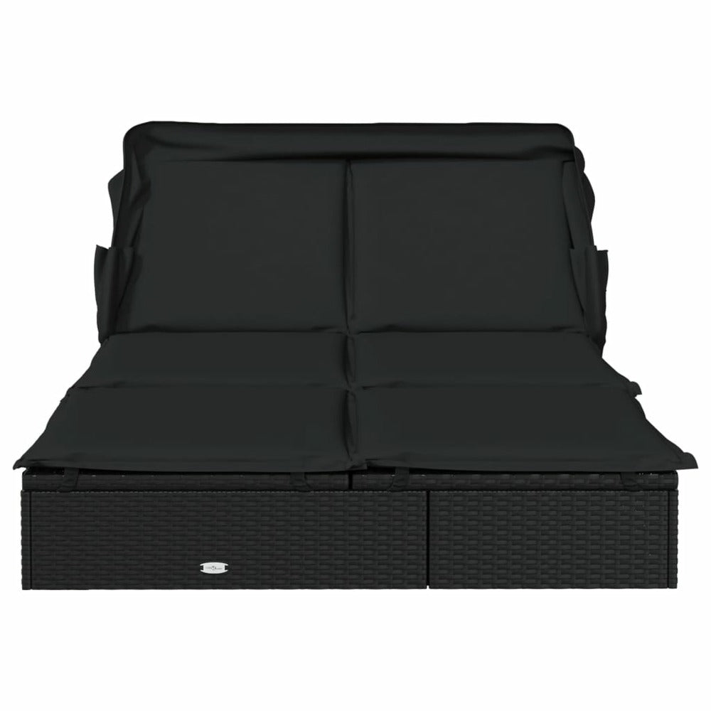 VIDAXL Transat 2 Places Avec Toit Pliable Noir 213x118x97 Cm