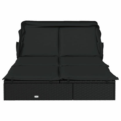 VIDAXL Transat 2 Places Avec Toit Pliable Noir 213x118x97 Cm