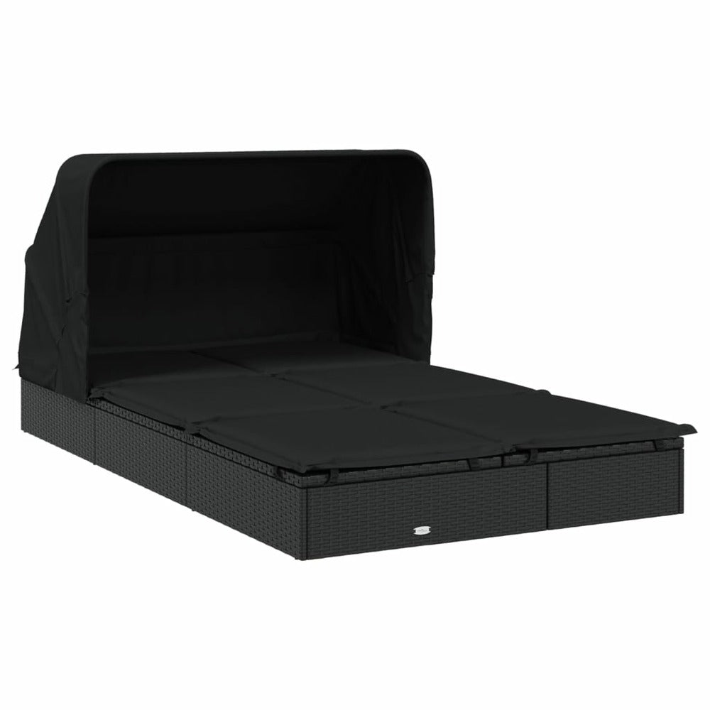 VIDAXL Transat 2 Places Avec Toit Pliable Noir 213x118x97 Cm