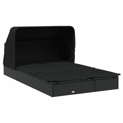 VIDAXL Transat 2 Places Avec Toit Pliable Noir 213x118x97 Cm