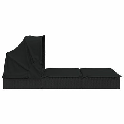 VIDAXL Transat 2 Places Avec Toit Pliable Noir 213x118x97 Cm