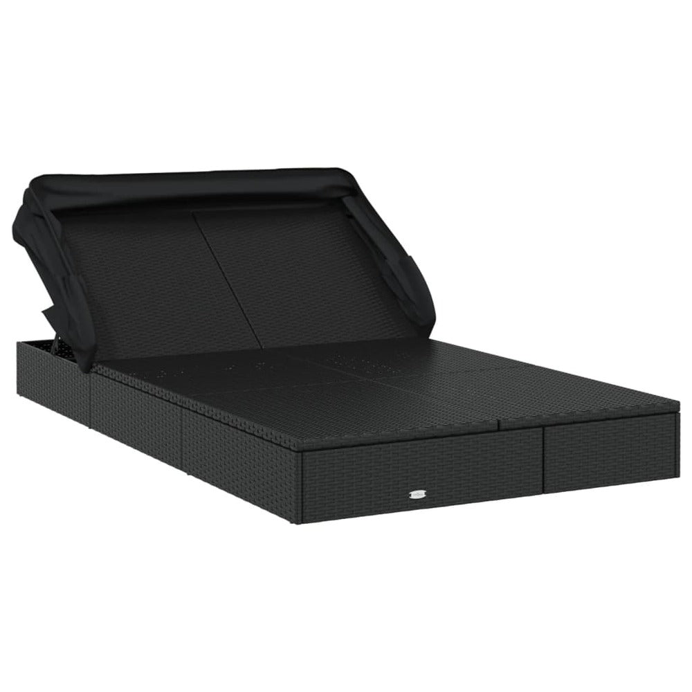 VIDAXL Transat 2 Places Avec Toit Pliable Noir 213x118x97 Cm