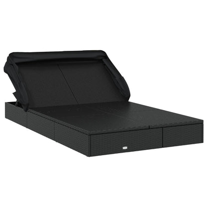 VIDAXL Transat 2 Places Avec Toit Pliable Noir 213x118x97 Cm