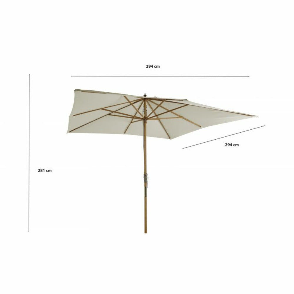 Parasol Droit Moana En Bambou Contreplaqué Et Tissu Beige Clair