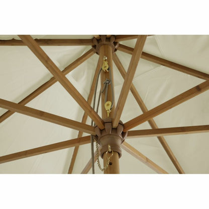  Parasol Droit Moana En Bambou Contreplaqué Et Tissu Beige Clair