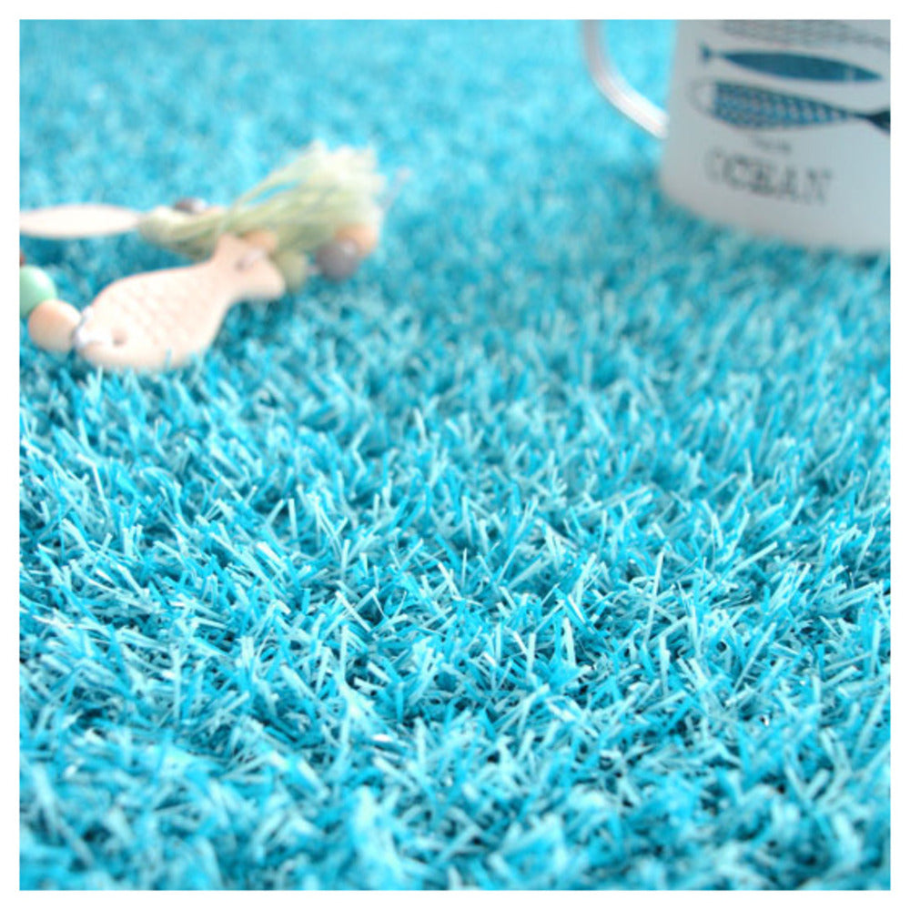  Gazon Synthétique Happy Party - Couleur Bleu - Classé Feu - 20mm - 1m X 6m
