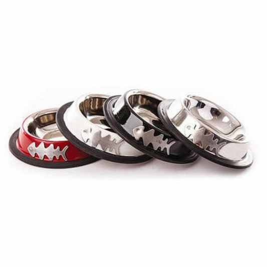 MARTIN SELLIER Lot De 4 Gamelle En Inox Pour Chats Et Chiens Avec Motifs Poisson