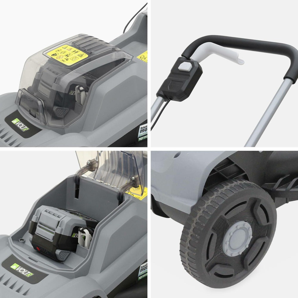  Voltr - Tondeuse à Gazon Sans Fil 30cm Batterie 20v Lithium 4ah Et Chargeur + Débroussailleuse Sans Fil ø25cm Avec Batterie Lithium