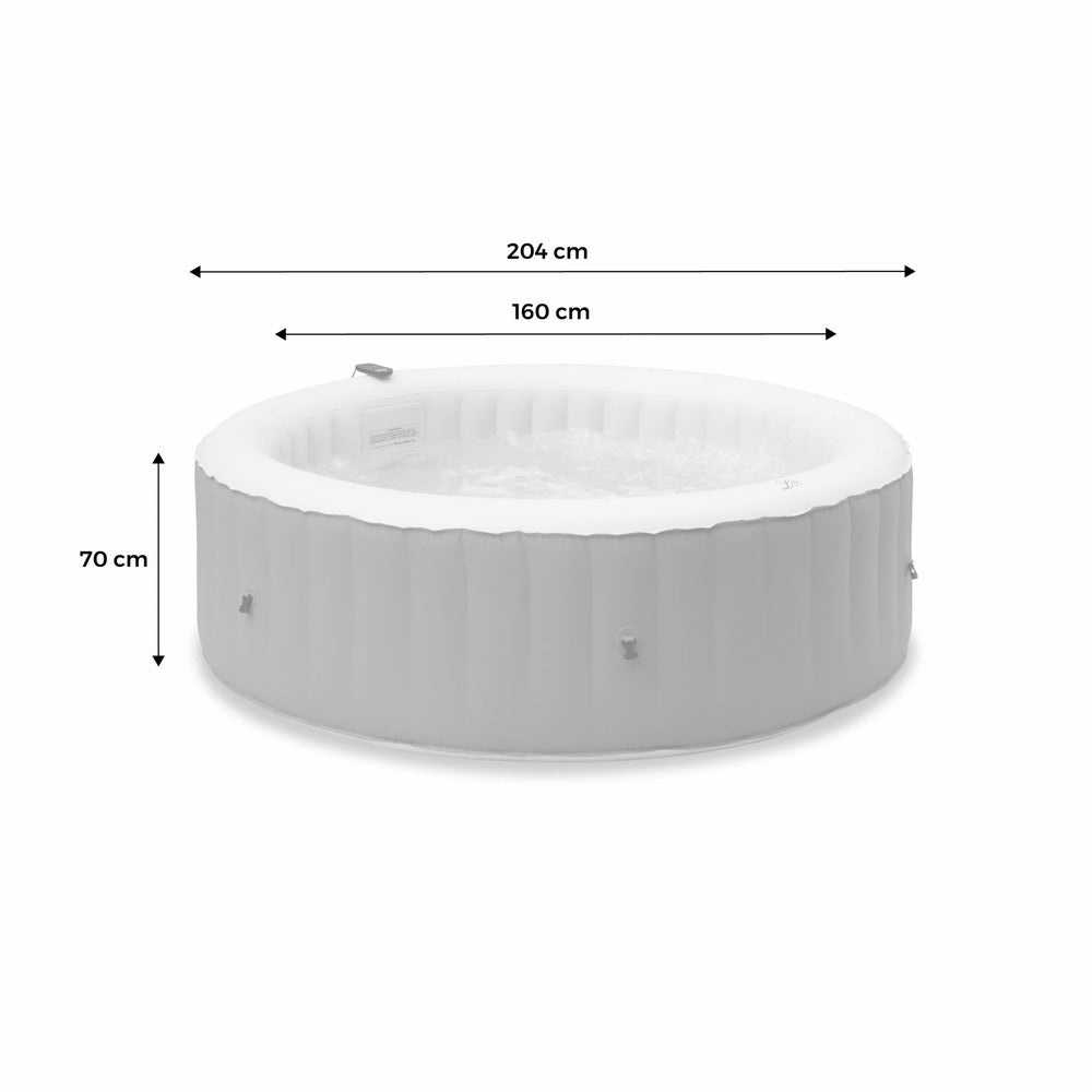  Spa Mspa Gonflable Rond – Kili 6 Gris 6 Places - Système Anti-gel + Bâche. 180 Cm. Pompe. Chauffage. Gonfleur. Filtre