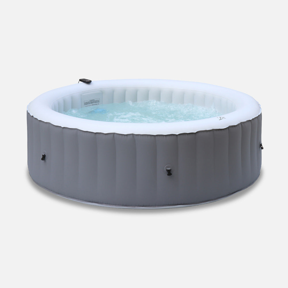  Spa Mspa Gonflable Rond – Kili 6 Gris 6 Places - Système Anti-gel + Bâche. 180 Cm. Pompe. Chauffage. Gonfleur. Filtre