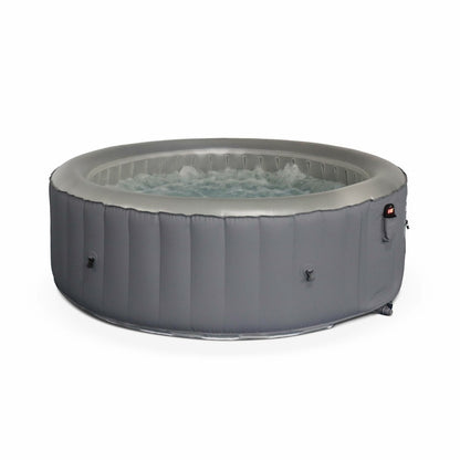  Spa Mspa Gonflable Rond – Glow 6 Gris - Spa Gonflable 6 Personnes Rond Avec Bande Led Intérieure. Système Anti-gel. Désinfection