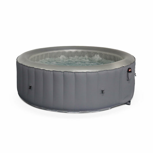  Spa Mspa Gonflable Rond – Glow 6 Gris - Spa Gonflable 6 Personnes Rond Avec Bande Led Intérieure. Système Anti-gel. Désinfection