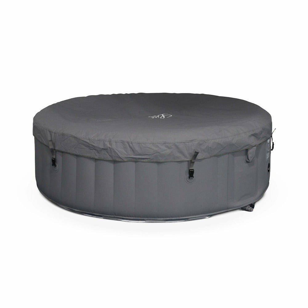  Spa Mspa Gonflable Rond – Glow 6 Gris - Spa Gonflable 6 Personnes Rond Avec Bande Led Intérieure. Système Anti-gel. Désinfection