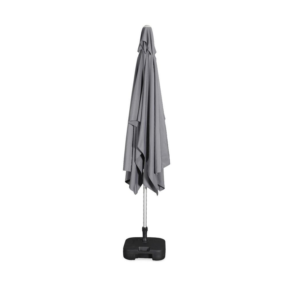  Parasol Wissant. 2x3m. Couleur Gris. Mât Central. Aluminium Anodisé Orientable. Manivelle D'ouverture