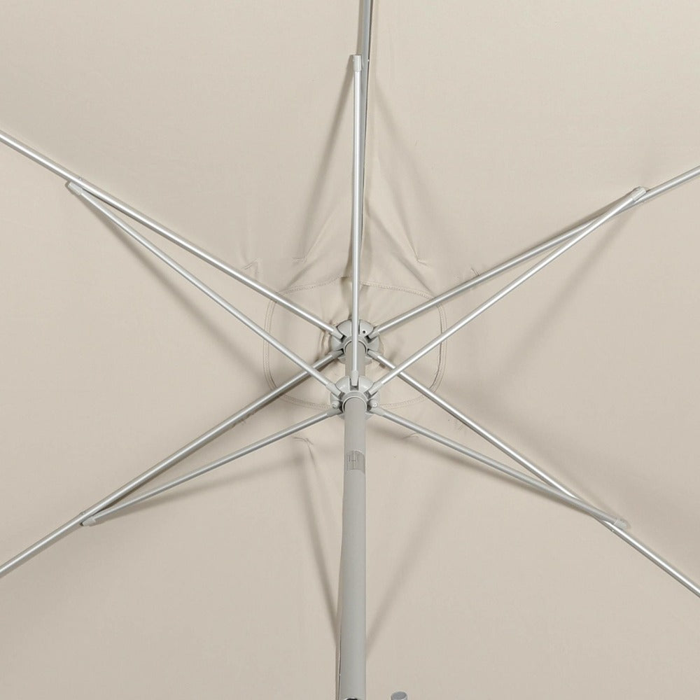  Parasol Wissant. 2x3m. Couleur Sable. Mât Central. Aluminium Anodisé Orientable. Manivelle D'ouverture