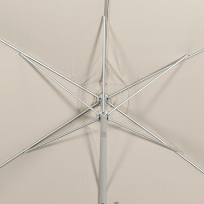  Parasol Wissant. 2x3m. Couleur Sable. Mât Central. Aluminium Anodisé Orientable. Manivelle D'ouverture