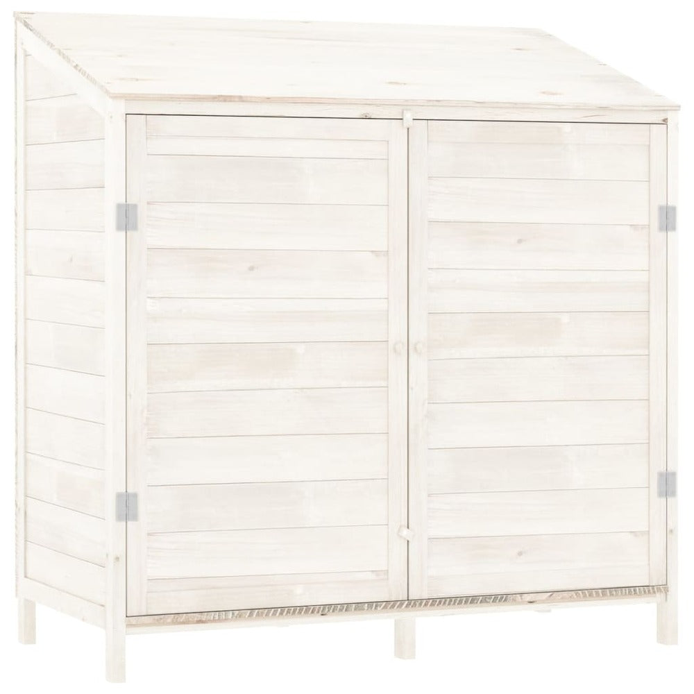 VIDAXL Remise De Jardin Blanc 102x52x112 Cm Bois De Sapin Solide