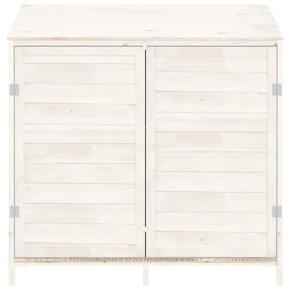 VIDAXL Remise De Jardin Blanc 102x52x112 Cm Bois De Sapin Solide