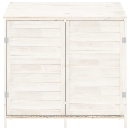 VIDAXL Remise De Jardin Blanc 102x52x112 Cm Bois De Sapin Solide