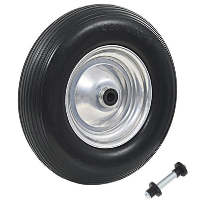 VIDAXL Roue De Brouette Avec Axe Pu Solide 4.00-8 390 Mm