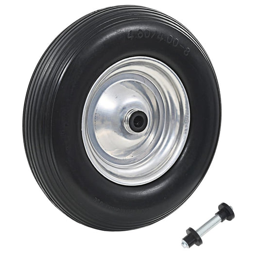 VIDAXL Roue De Brouette Avec Axe Pu Solide 4.00-8 390 Mm
