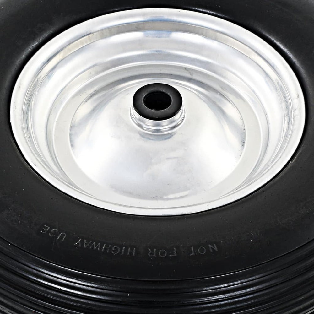 VIDAXL Roue De Brouette Avec Axe Pu Solide 4.00-8 390 Mm