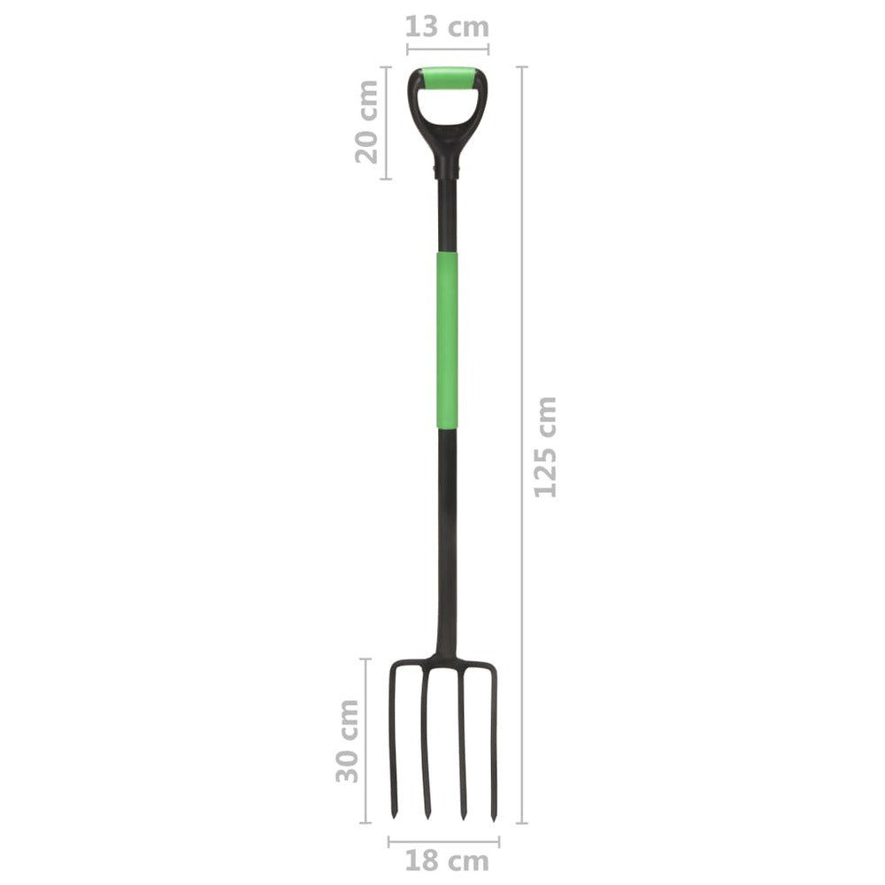 VIDAXL Fourche à Creuser De Jardin Avec Poignée En D Acier
