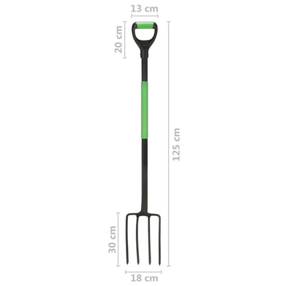 VIDAXL Fourche à Creuser De Jardin Avec Poignée En D Acier