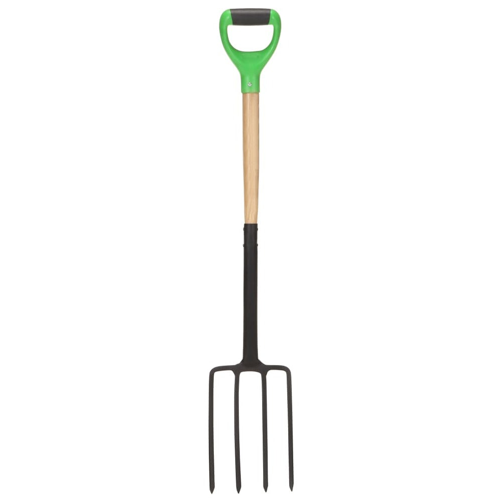 VIDAXL Fourche à Creuser De Jardin Avec Poignée En D Acier Et Bois Dur