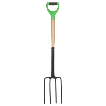 VIDAXL Fourche à Creuser De Jardin Avec Poignée En D Acier Et Bois Dur