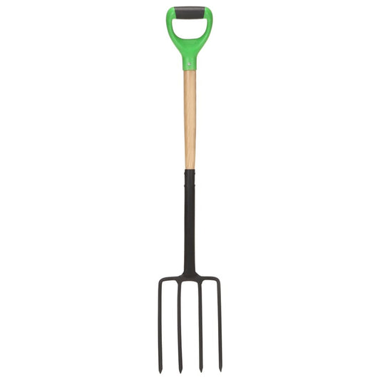 VIDAXL Fourche à Creuser De Jardin Avec Poignée En D Acier Et Bois Dur