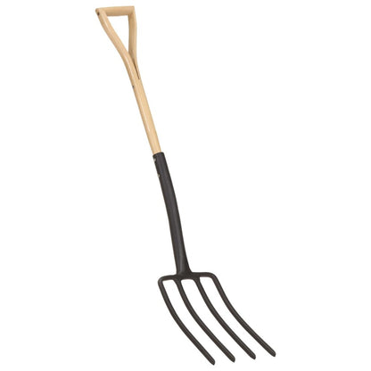 VIDAXL Fourche à Creuser De Jardin Poignée En Yd Acier / Bois De Frêne