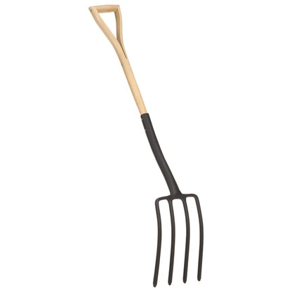 VIDAXL Fourche à Creuser De Jardin Poignée En Yd Acier / Bois De Frêne