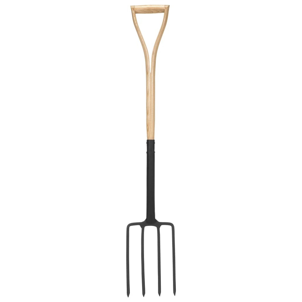 VIDAXL Fourche à Creuser De Jardin Poignée En Yd Acier / Bois De Frêne