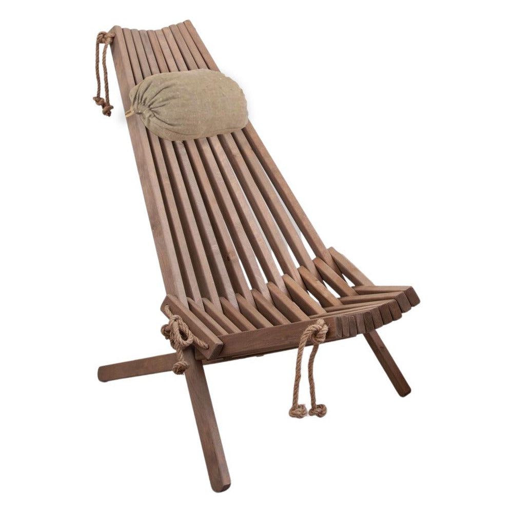  Chilienne En Bois Ecochair (coussin Offert) Aulne Gris