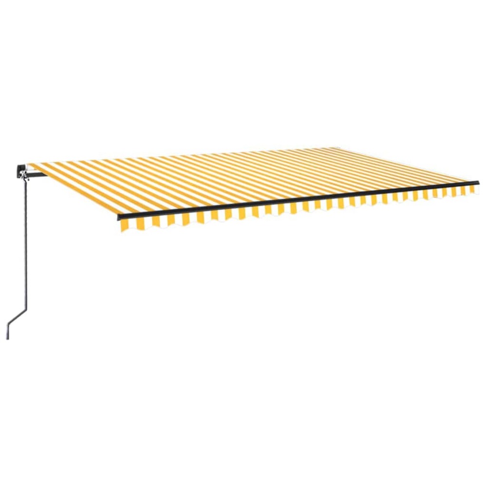 VIDAXL Auvent Manuel Rétractable 500x300 Cm Jaune Et Blanc