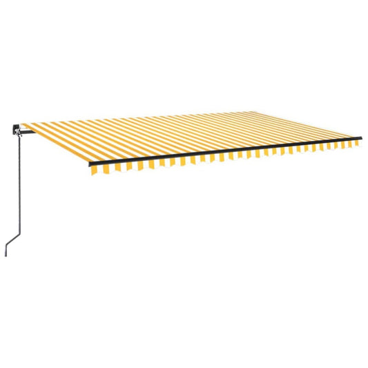 VIDAXL Auvent Manuel Rétractable 500x300 Cm Jaune Et Blanc