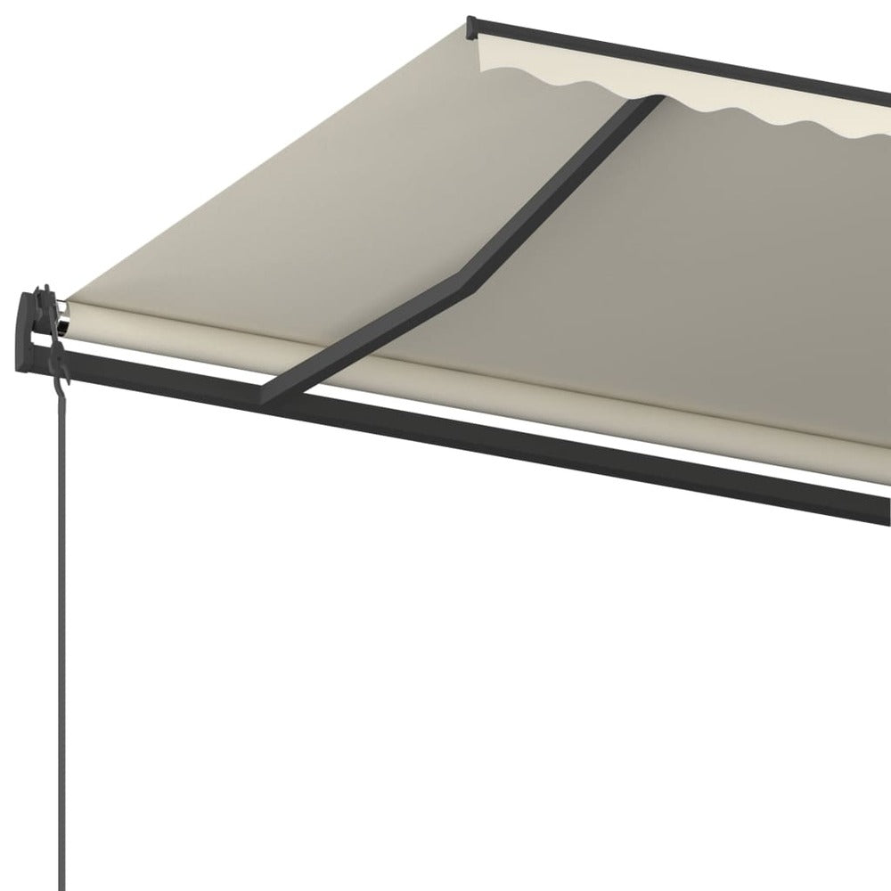 VIDAXL Auvent Manuel Rétractable Avec Poteaux 5x3,5 M Crème