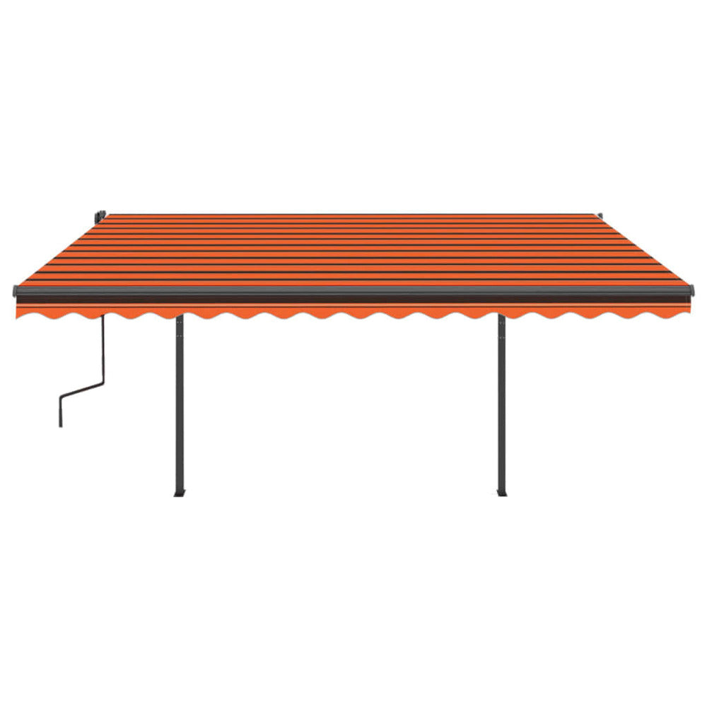 VIDAXL Auvent Automatique Rétractable Poteaux 4x3,5 M Orange Marron