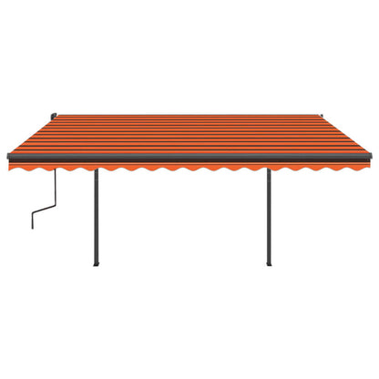 VIDAXL Auvent Automatique Rétractable Poteaux 4x3,5 M Orange Marron