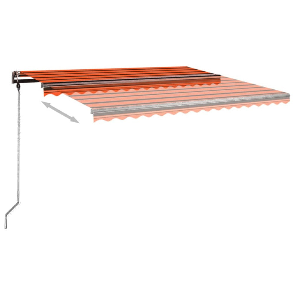 VIDAXL Auvent Automatique Rétractable Poteaux 4x3,5 M Orange Marron