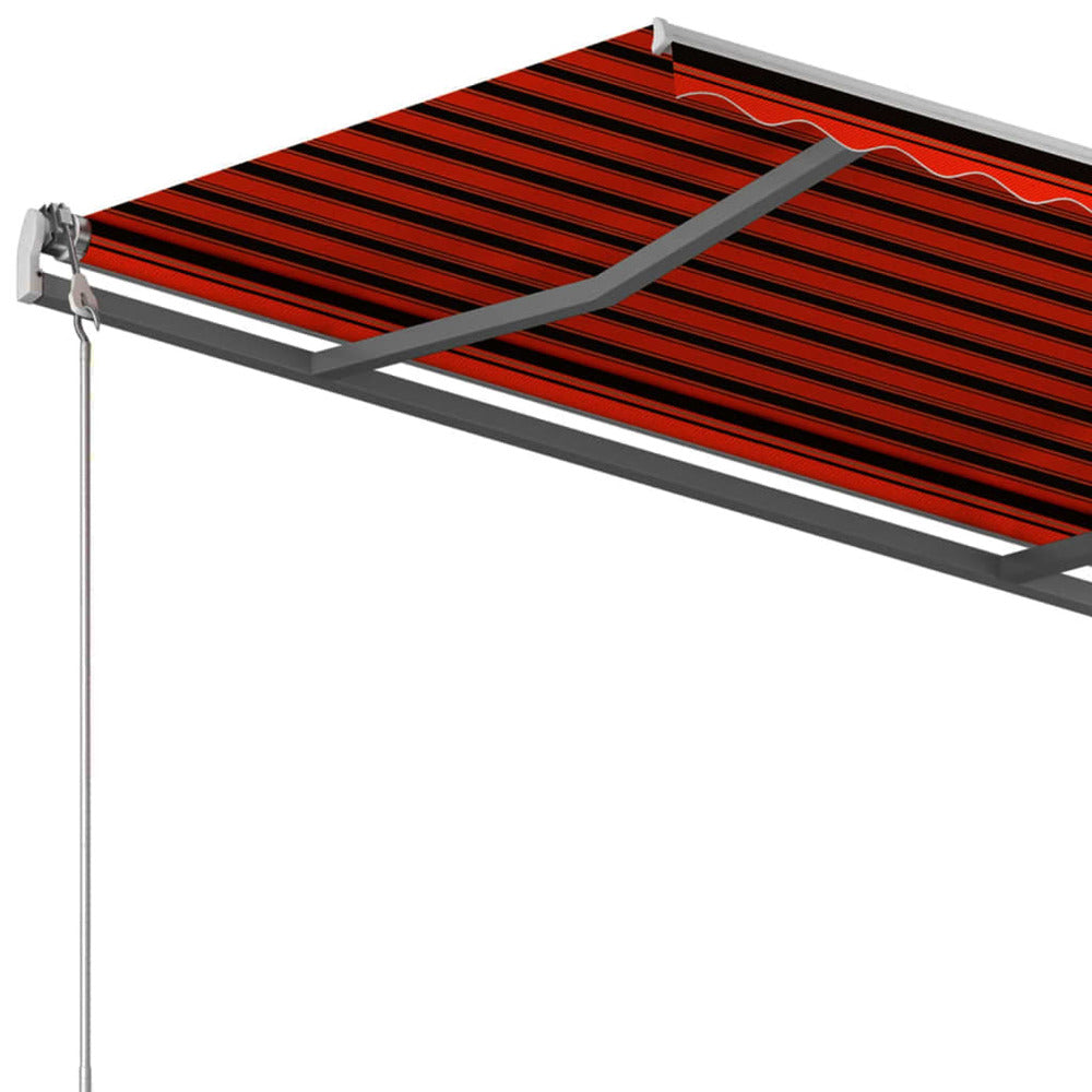 VIDAXL Auvent Automatique Rétractable Poteaux 4x3,5 M Orange Marron