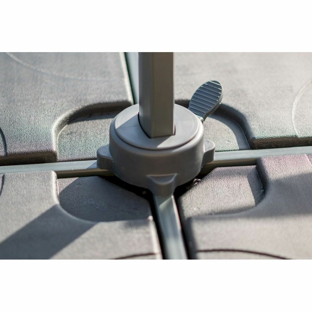 Parasol Déporté Gris Clair + Dalle Et Housse L400xh272xl300 - Jules - Cezare
