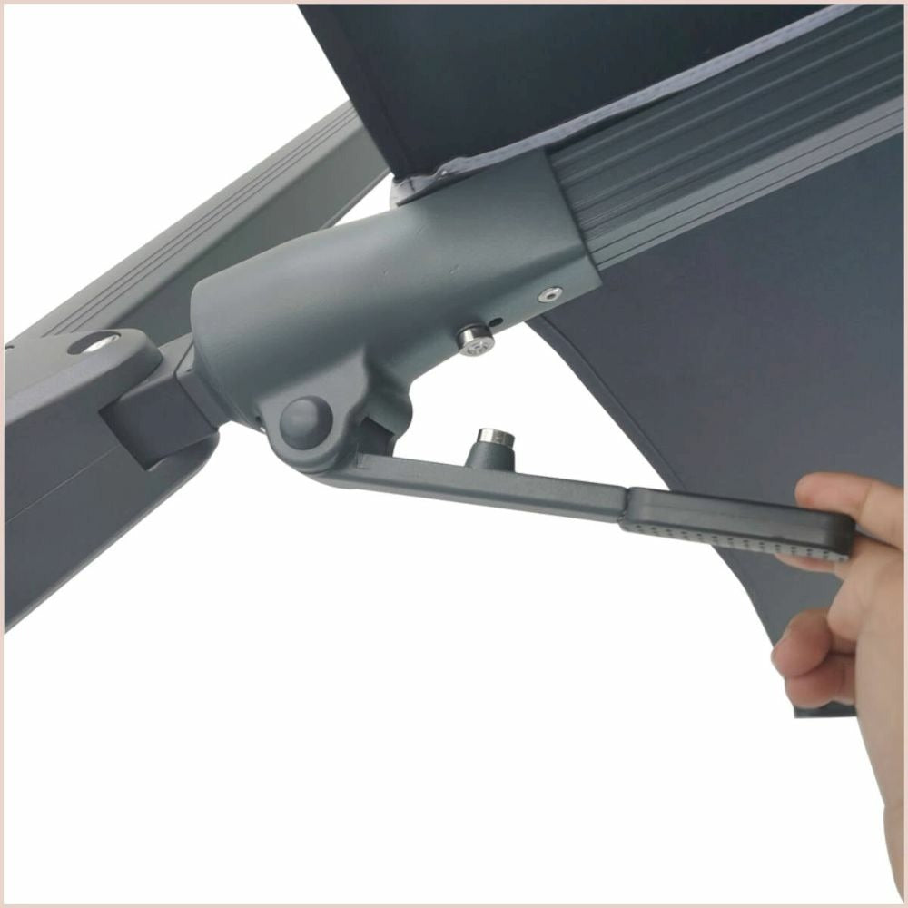  Parasol Déporté Gris Clair + Dalle Et Housse L400xh272xl300 - Jules - Cezare