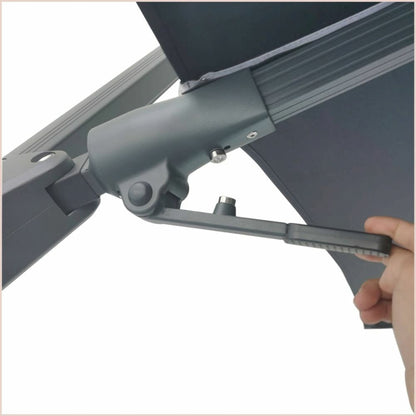  Parasol Déporté Gris Clair + Dalle Et Housse L400xh272xl300 - Jules - Cezare