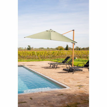  Parasol Déporté Sauge + Dalle Et Housse L400xh272xl300 - Gabin - Cezare