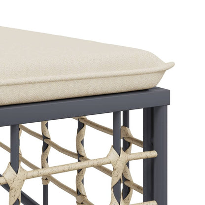 VIDAXL Canapé D'angle De Jardin Avec Coussin Beige Résine Tressée