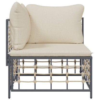VIDAXL Canapé D'angle De Jardin Avec Coussin Beige Résine Tressée