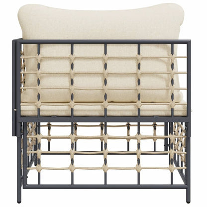 VIDAXL Canapé D'angle De Jardin Avec Coussin Beige Résine Tressée