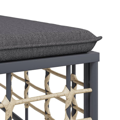 VIDAXL Canapé Central De Jardin Avec Coussin Gris Foncé Résine Tressée